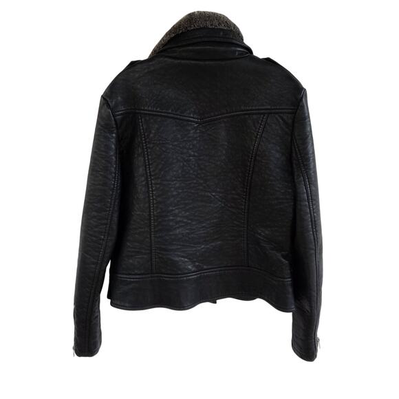 Rachel Roy Faux Leather Moto Jacket XL w/ Removable Fur Collar - Picture 7 of 16